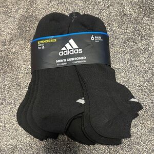 adidas Men's Black Cushioned Athletic Socks - 6 Pack